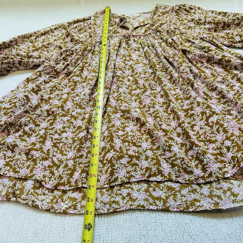 Natural Life Boho Floral Mini Short Dress Sz L Artsy Hippie Balloon Sleeve - Picture 8 of 11